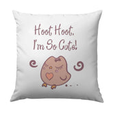 Cute Owl Pillow, Hoot Hoot Pillow, Kawaii Style Pillow, Kids Room Decor, Nursery Decor, Gift for Owl Lovers, Decorative Accent Pillow - Tawshia